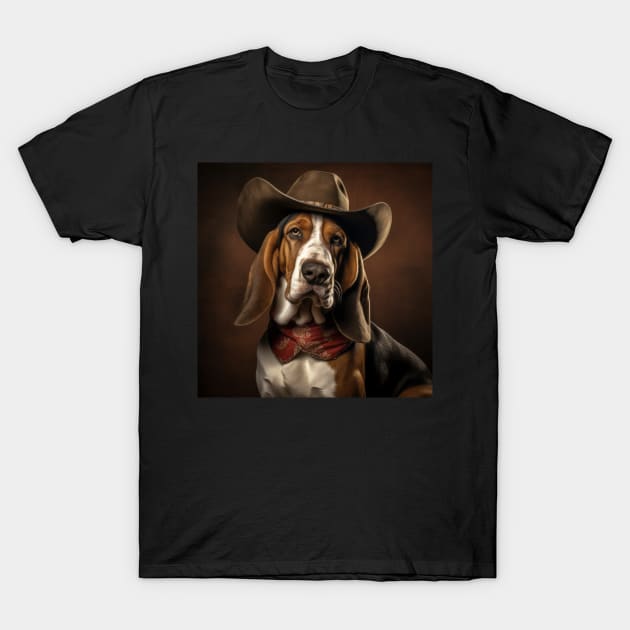 Cowboy Dog - Basset Hound T-Shirt by Merchgard